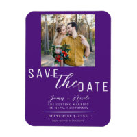 Royal Purple Save the Date Photo Wedding