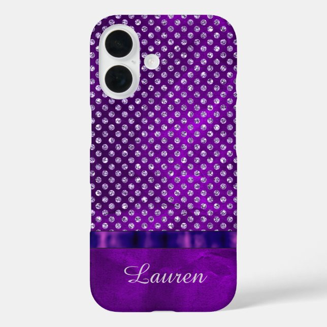 Royal Purple Silver Gem Personalised Case-Mate iPhone Case (Back)