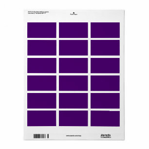 Royal purple (solid colour) label