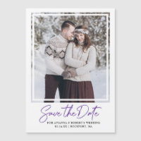 Royal Purple Text and Photo Save the Date