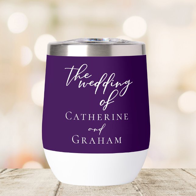 Royal Purple White Typography Personalised Wedding (Creator Uploaded)