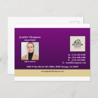 Royal Purple with Gold Accent Postcard