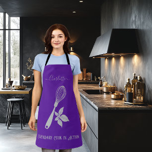 Royal Purple with Soft Silver Whisk and Herb  Apron