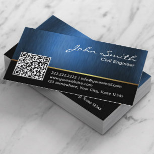 Royal QR code Civil Engineer Business Card