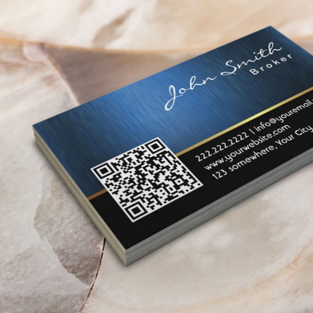 Royal QR code Real Estate Broker Business Card (Creator Uploaded)