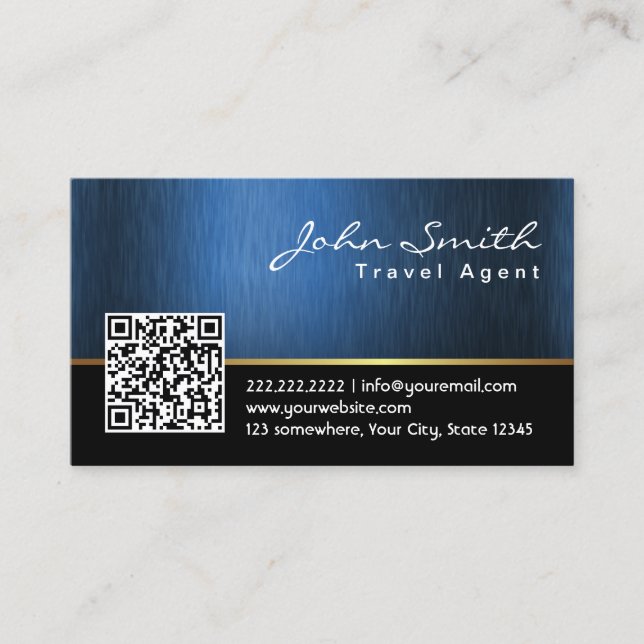 Royal QR code Travel Agent Business Card (Front)