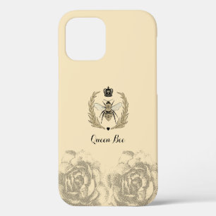 Royal Queen Bee Laurel Wreath Vintage Floral Cream iPhone 12 Case