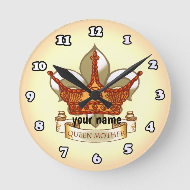 Royal Queen Mother  Round Clock (Front)