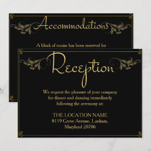 Royal Reception Accommodation Wedding Sign Card