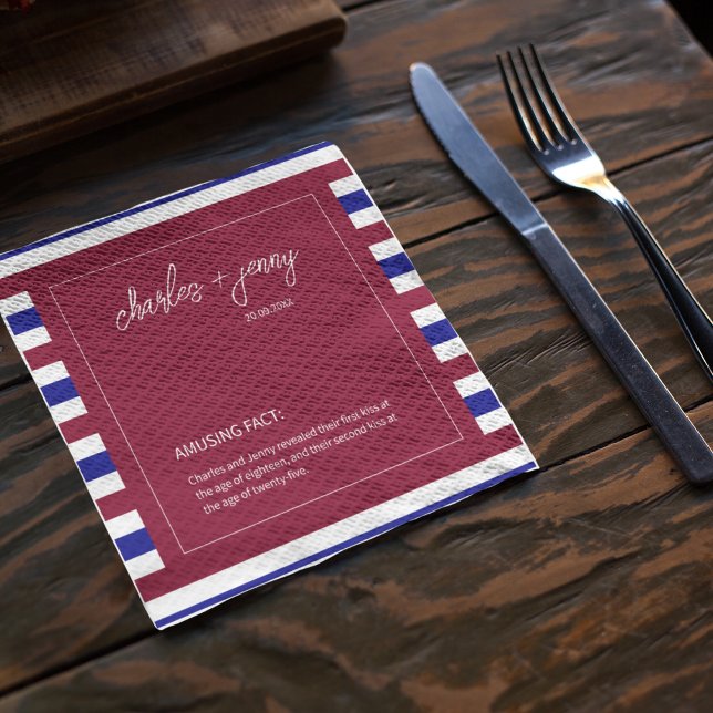 Royal Red and Blue Wedding Theme Napkin (Let your tissues too speak more about your theme.)