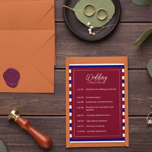 Royal Red and Blue Wedding Theme Programme