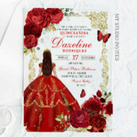 Royal Red and Gold Princessa Quinceañera