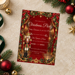 Royal Red Nutcracker Christmas Party Invitation