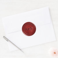 Royal Red Ruby wax sticker with initials