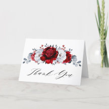 Royal Red White Silver Metallic  Bridal Shower