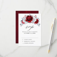 Royal Red White Silver Metallic Floral Wedding