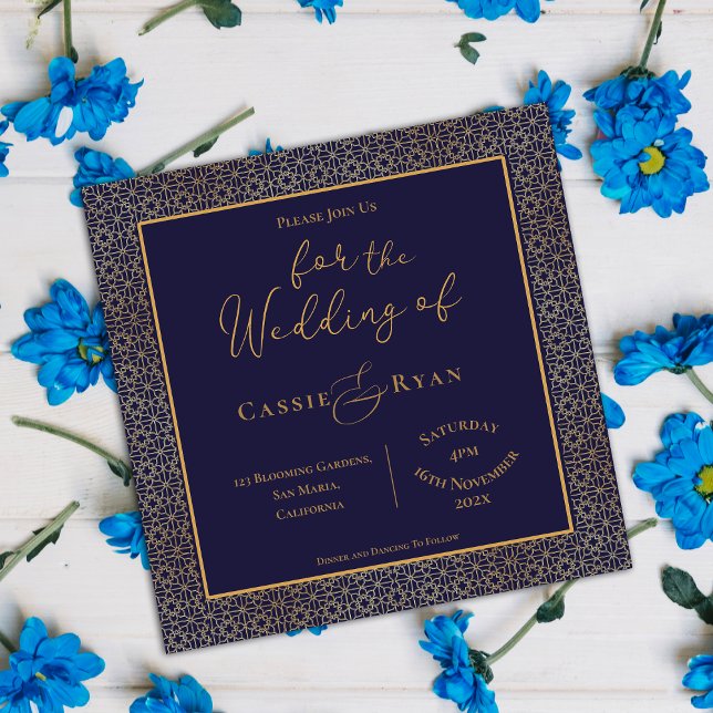 Royal Regal Blue Gold Design Wedding invitation (Royal Regal Blue Gold Design Wedding invitation)