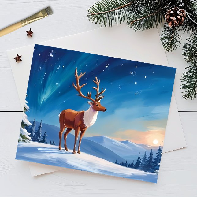Royal Reindeer | Happy Holidays Merry Christmas  Holiday Postcard (Creator Uploaded)