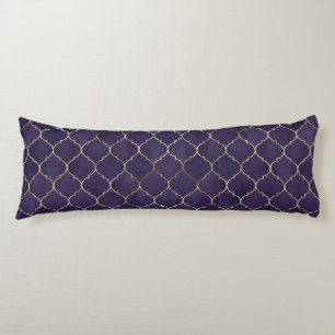 Royal Rhythms: Purple Andalusian Moroccan Geometry Body Cushion