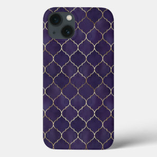Royal Rhythms: Purple Andalusian Moroccan Geometry iPhone 13 Case