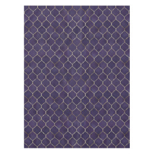 Royal Rhythms: Purple Andalusian Moroccan Geometry Tablecloth