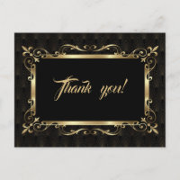 Royal Roaring 20s Gold Art Deco Wedding Thank You