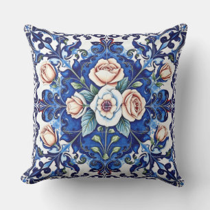 royal rose mosaic outdoor pillow