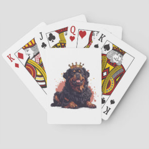 Royal Rottweiler Dog Queen Crown Playing Cards