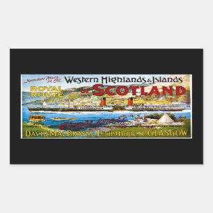 Royal Route of Scotland Summer Tours Vintage Rectangular Sticker