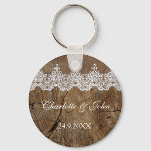 Royal Rustic Chic Save The Date Key Round Gift Key Ring