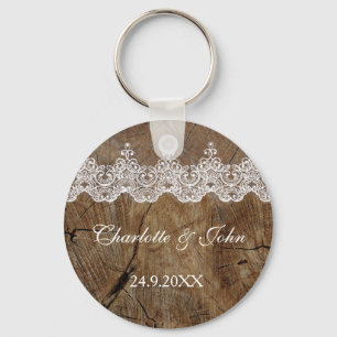 Royal Rustic Chic Save The Date Key Round Gift Ring