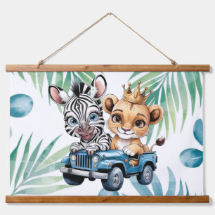 Royal Safari Ride Boy Baby Shower Gift Hanging Tapestry