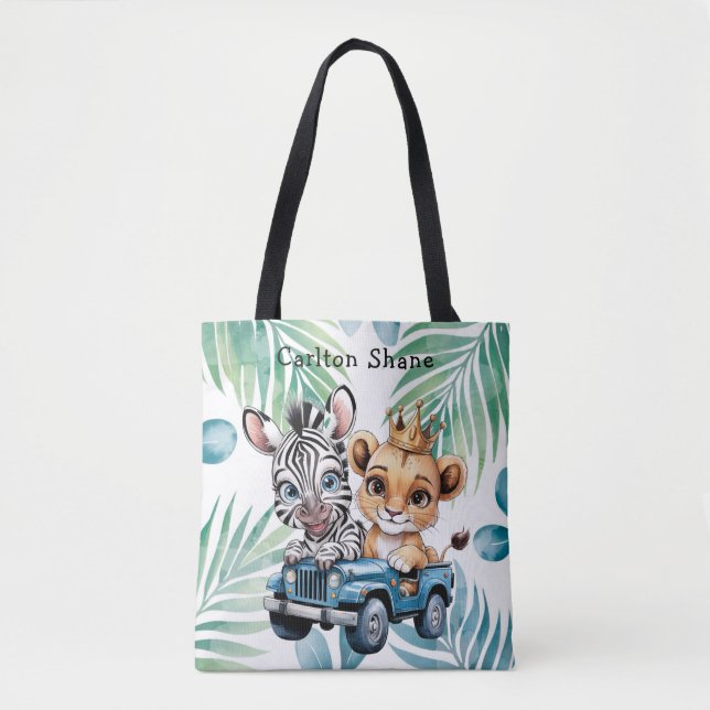 Royal Safari Ride Boy Baby Shower Gift Tote Bag (Front)