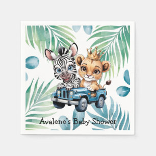 Royal Safari Ride Boy Baby Shower Napkin