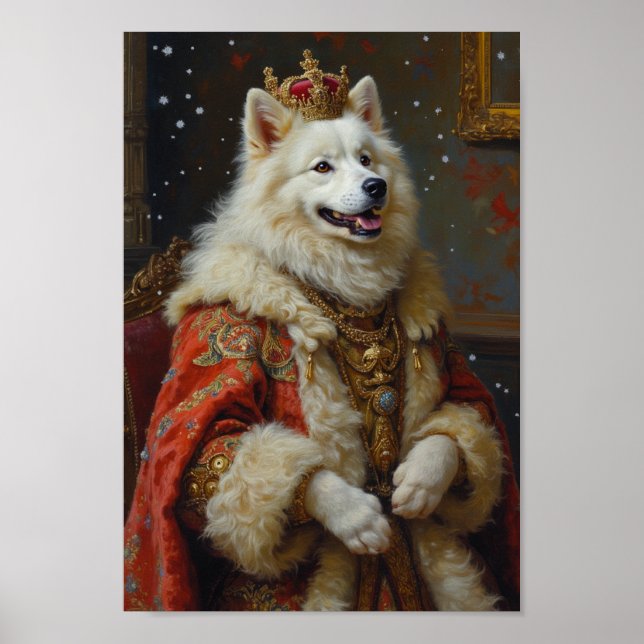 Royal Samoyed Portrait Poster (Front)