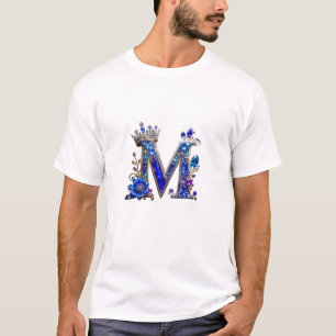 Royal Sapphire Crystal M Crown Monogram T-Shirt
