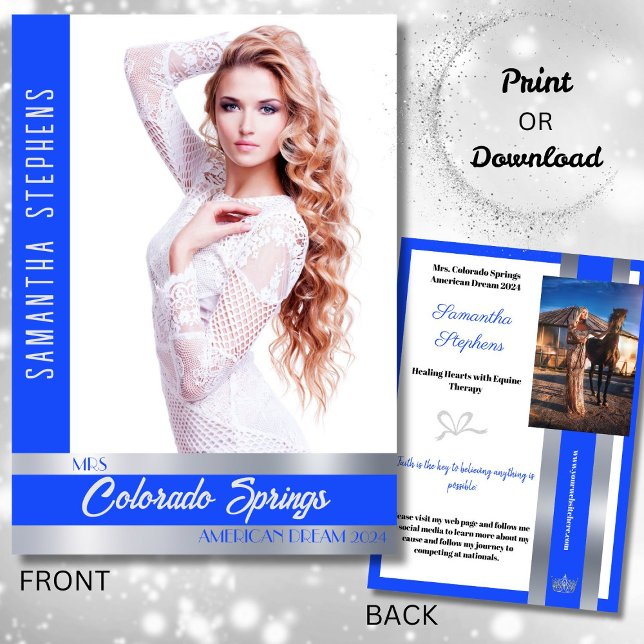 Royal Shine Autograph Card for Pageants (This autograph card design features your pageant title, text and custom photos to promote your reign)