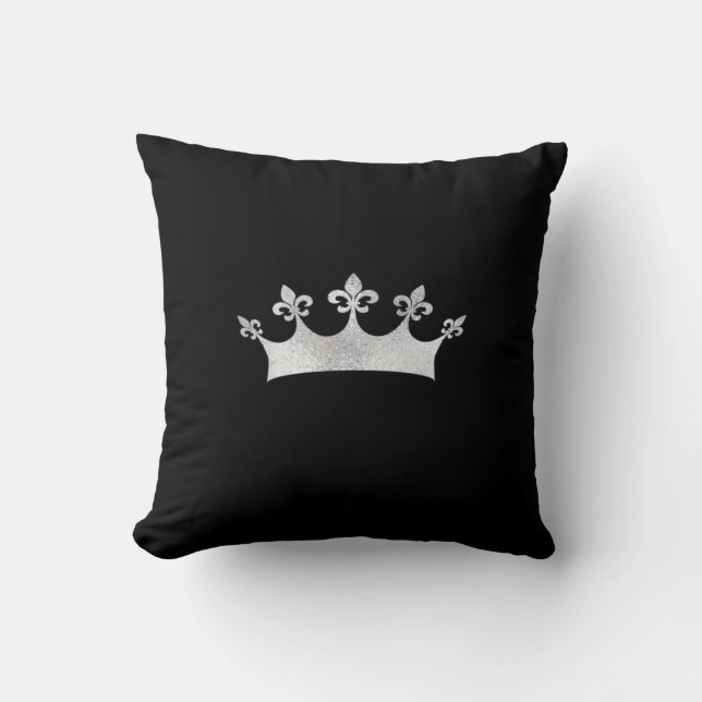 Royal Silver Crown on Black Cushion (Front)