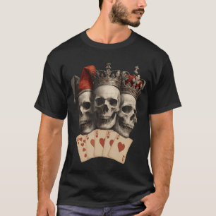 Royal Skull Flush Joker King Queen Hearts T-Shirt