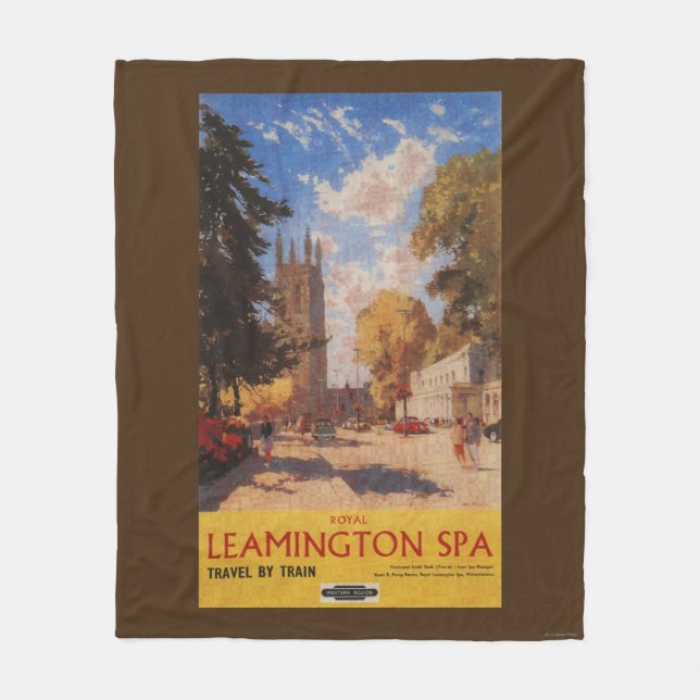 Royal Spa, Street View British Railways Poster Fleece Blanket (Front)