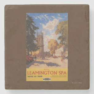 Royal Spa, Street View British Railways Poster Stone Coaster