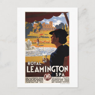 Royal Spa, Woman Drinking Water Rail Poster Postcard
