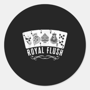 Royal Spade Flush Skeleton King Queen Spades Ker G Classic Round Sticker