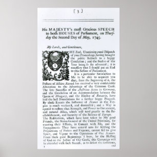 Royal Speech to both Houses of Parliament Poster