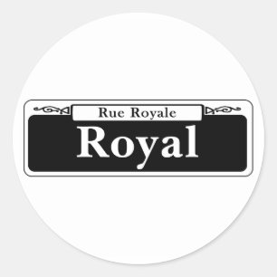 Royal St., New Orleans Street Sign Classic Round Sticker