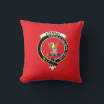Royal Stewart Clan Badge and Motto Pillow<br><div class="desc">Royal Stewart clan badge and motto on scarlet. The motto means, "Strength grows strong as a wound."</div>
