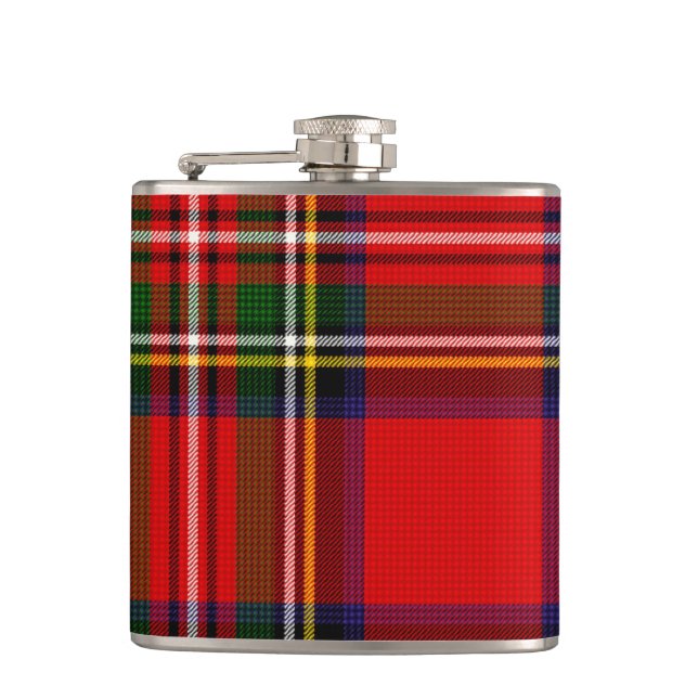 Royal Stewart Clan Tartan Plaid  Hip Flask (Front)