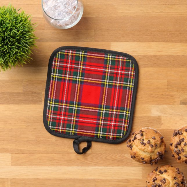 Royal Stewart Clan Tartan Plaid Pot Holder (Top Down)