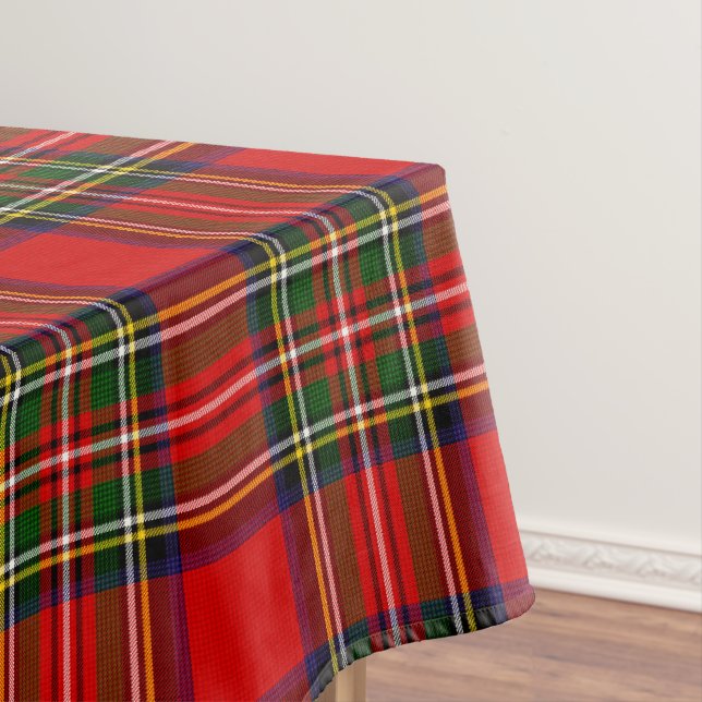 Royal Stewart Clan Tartan Plaid  Tablecloth (In Situ)