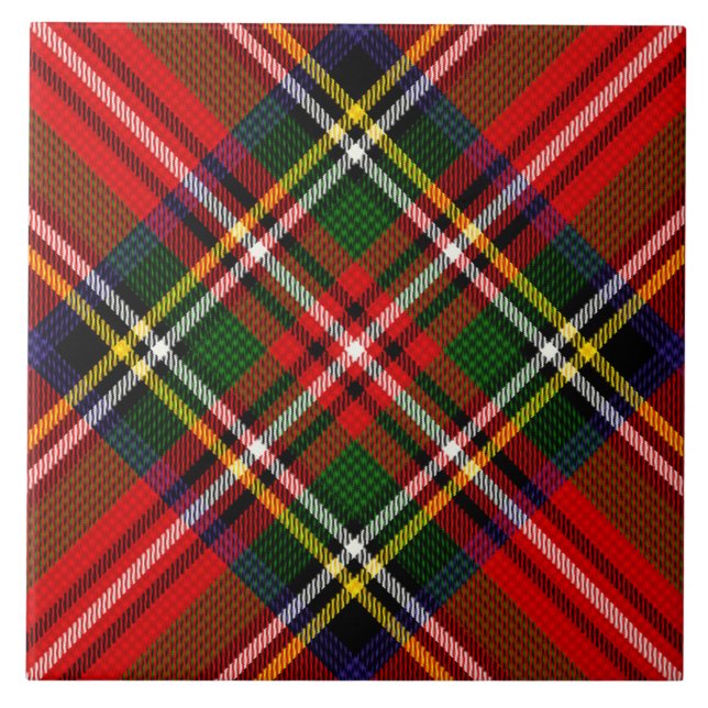 Royal Stewart Clan Tartan Plaid Tile (Front)
